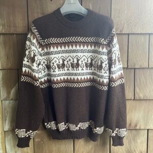 Unisex Alpaca 💯 Wool Sweater Little Llamas Design XL